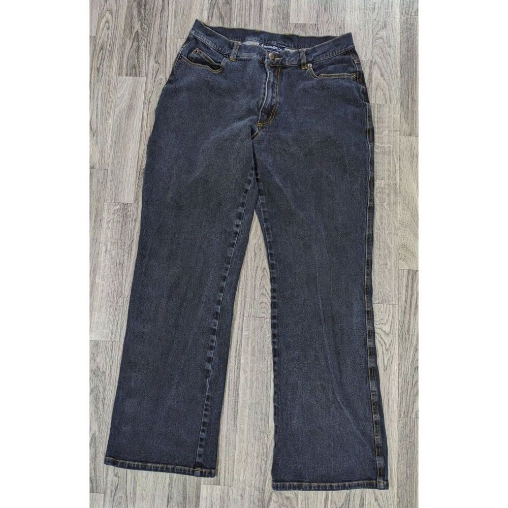 (3/$35) Denim & Co Crosstretch Pockets Straight Leg Denim Blue Jeans